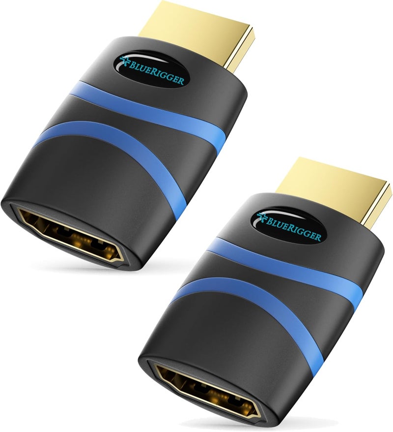 BlueRigger HDMI CEC Less Adapter (4K UHD, ARC, Ethernet, Male to Female CEC Blocker) - Compatible with HDTV, TV Stick, Chromecast, Nintendo Switch, Xbox, PS5, PC, Soundbar - 2 Pack - Image 1